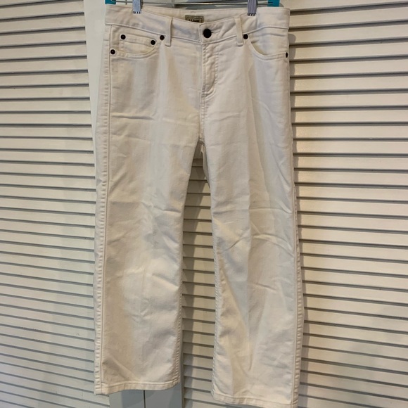 LL Bean cropped white jeans Size 6 - Picture 1 of 3